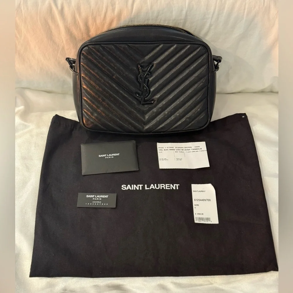 Saint Laurent Lou Camera Bag – Black Quilted Leather (No Tassel) - Picture 1 of 10